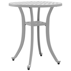 vidaXL Garden Table White &Oslash;48x53 cm Cast Aluminium