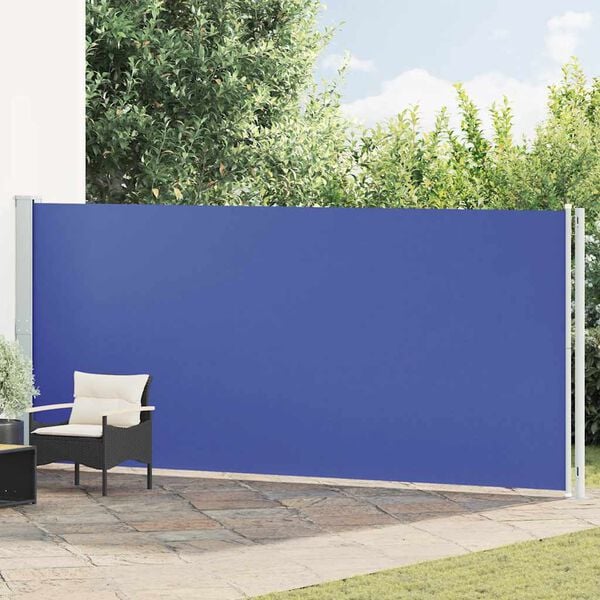 vidaXL Patio Retractable Side Awning 180x600 cm Blue