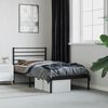 vidaXL Metal Bed Frame without Mattress with Headboard Black 75x190cm