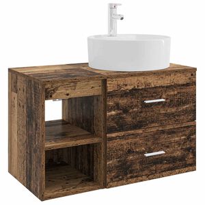 vidaXL Bathroom Furniture Set 2 pcs Old Wood Engineered Wood