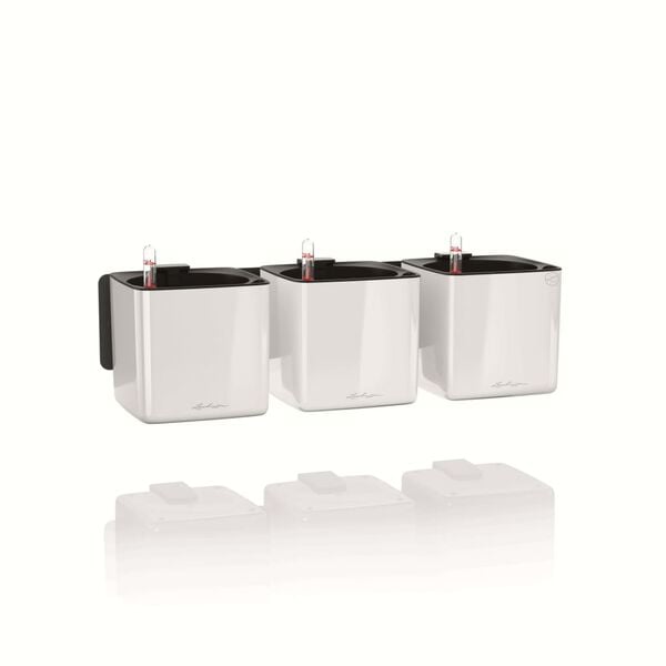 LECHUZA Planters 3 pcs Green Wall Home Kit Glossy White
