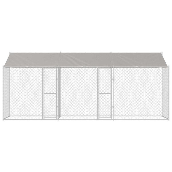 vidaXL Dog Cage Silver 600 x 200 x 256 cm Galvanised Steel