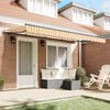 vidaXL Retractable Awning Yellow and White 350 x 200 cm