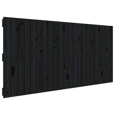 vidaXL Wall Headboard Black 140x3x60 cm Solid Wood Pine