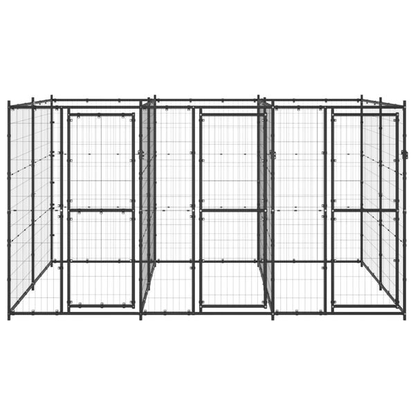 vidaXL Outdoor Dog Kennel Steel 7.26 m&sup2;