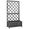 vidaXL Planter with Trellis Black 70x30x135 cm Solid Wood Fir