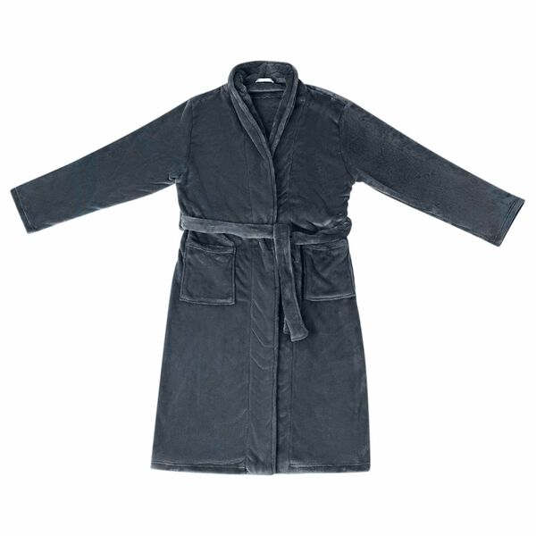 vidaXL Bathrobe without Hood Navy Blue XXXL Flannel