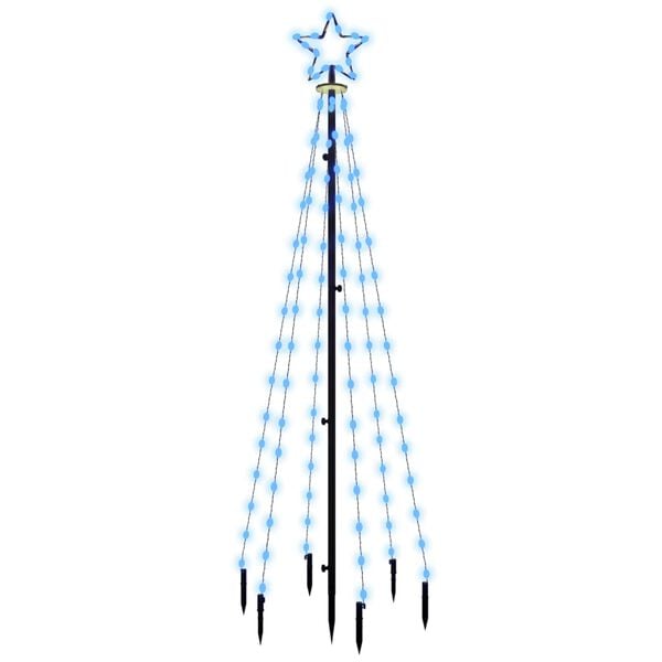 vidaXL Christmas Tree with Spike Blue 108 LEDs 180 cm
