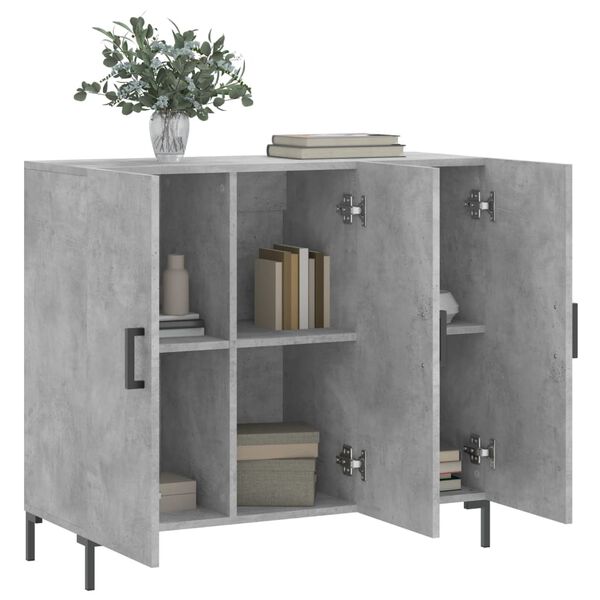 vidaXL Sideboard Concrete Grey 90x34x80 cm Engineered Wood