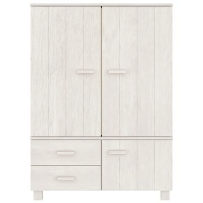 vidaXL Wardrobe HAMAR White 99x45x137 cm Solid Wood Pine