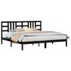 vidaXL Bed Frame without Mattress Black 200x200 cm Solid Wood