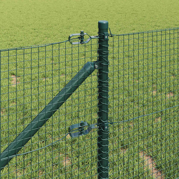 vidaXL Fence Post Green 25 x 0.8 m (19 x 19 mm mesh) Steel and PVC
