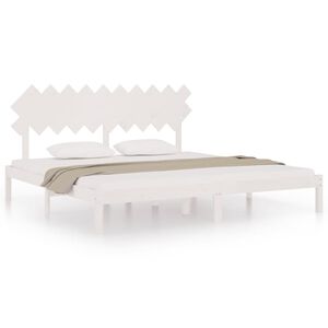 vidaXL Bed Frame without Mattress White 200x200 cm Solid Wood