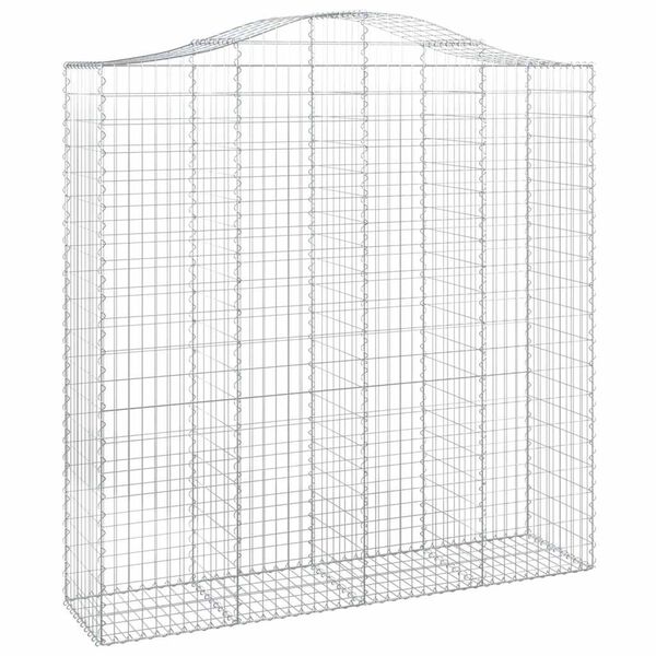 vidaXL Arched Gabion Baskets 8 pcs 200x50x200/220 cm Galvanised Iron