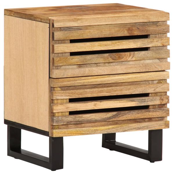 vidaXL Bedside Cabinet 40x34x46 cm Solid Wood Rough Mango