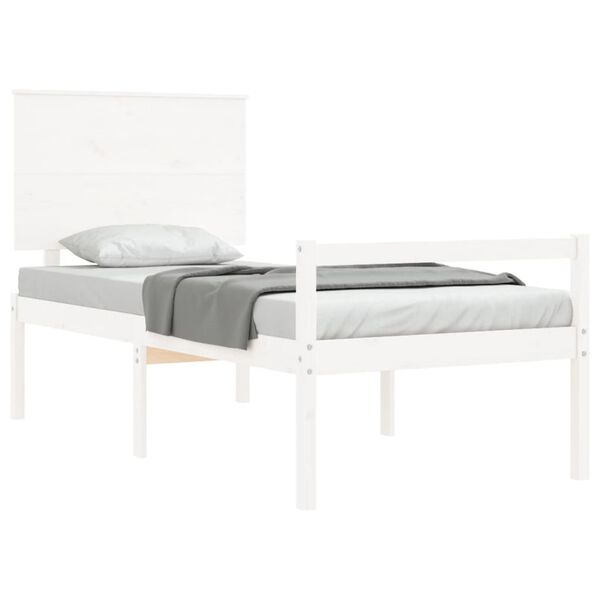 vidaXL Senior Bed without Mattress White Single Solid Wood