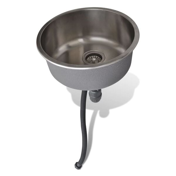 Round Sink Stainless Steel 43cm With Drain