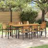 vidaXL Garden Dining Set 9 pcs Black Solid Acacia Wood