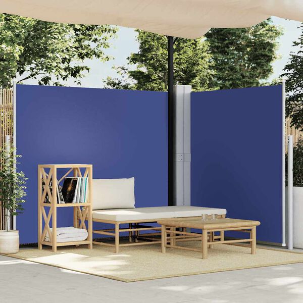vidaXL Retractable Side Awning Blue 160x600 cm