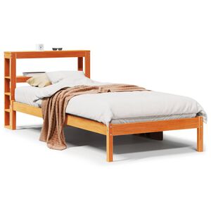 vidaXL Bed Frame with Headboard without Mattress Wax Brown 90x200 cm