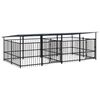 vidaXL Outdoor Dog Kennel with Roof Steel 7.51 m²
