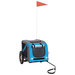 vidaXL Pet Bike Trailer Blue and Grey Oxford Fabric and Iron