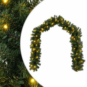 vidaXL Christmas Garland Green 270 cm PVC 50 LEDs