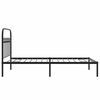 vidaXL Metal Bed Frame without Mattress with Headboard Black 107x203cm