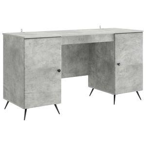 vidaXL Desk with Door Concrete Grey 142.5 x 50 x 75 cm Engineered Wood