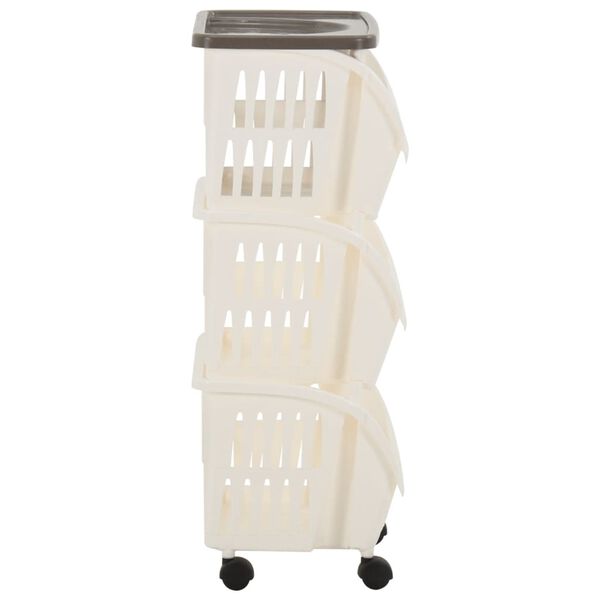 vidaXL Kitchen Trolley White and Taupe