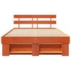 vidaXL Bed Frame with Headboard Wax Brown 120 x 200 cm Solid Pine Wood