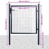 vidaXL Mesh Garden Gate Galvanised Steel 100x100 cm Grey