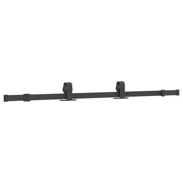 vidaXL Sliding Door Hardware Kit 152 cm Steel Black