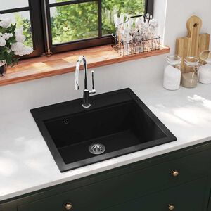 vidaXL Kitchen sinks Granite Black