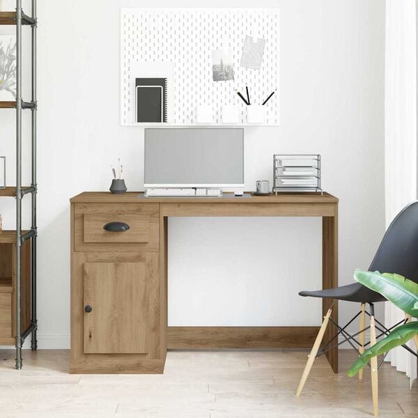 vidaXL Desk with Drawer Artisan Oak 50 x 115 x 75 cm Engineered Wood