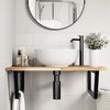 vidaXL Basin Shelf Wall Mounted Steel and Solid Wood Acacia