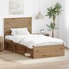vidaXL Bed Frame Artisian Oak 100 x 200 cm Solid Pine Wood
