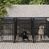 vidaXL Outdoor Dog Kennel with Roof Steel 7.51 m²