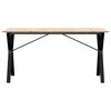 vidaXL Dining Table Y-Frame 140x80x75 cm Solid Wood Pine and Steel