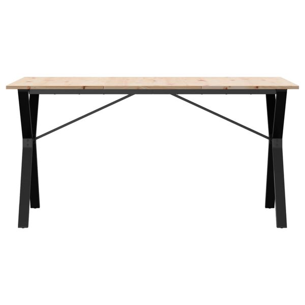 vidaXL Dining Table Y-Frame 140x80x75 cm Solid Wood Pine and Steel