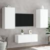 vidaXL 4 Piece TV Wall Units with LED White Engineered Wood