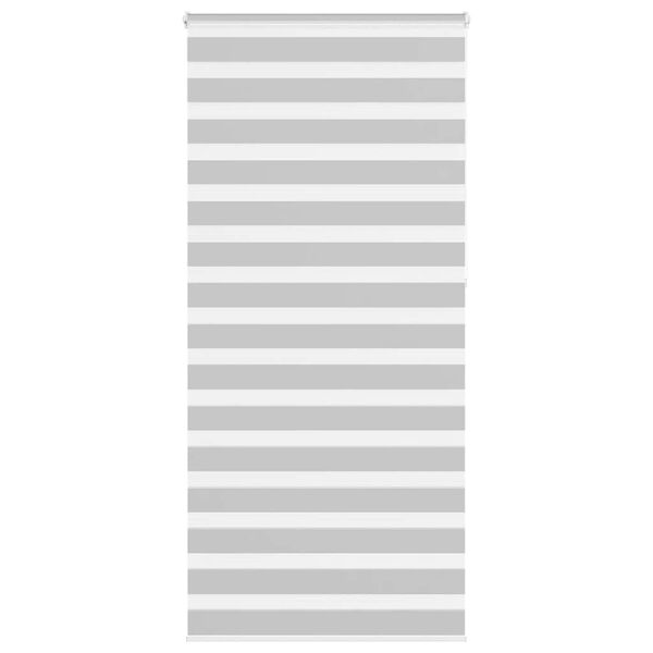vidaXL Zebra Blind Light Grey 105x230 cm Fabric Width 100.9 cm Polyester