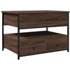 vidaXL Coffee Table Brown Oak 70x50x50 cm Engineered Wood and Metal