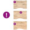 vidaXL Desk Top Untreated 80x50x2.5 cm Solid Wood Oak Rectangular