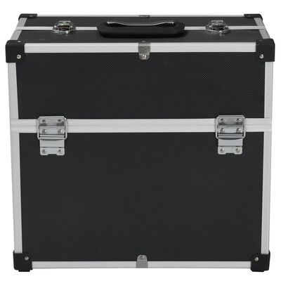 vidaXL Tool Case 38x22.5x34 cm Black Aluminum