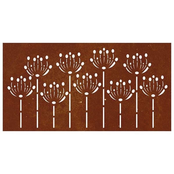 vidaXL Garden Wall Decoration 105x55 cm Corten Steel Flower Design
