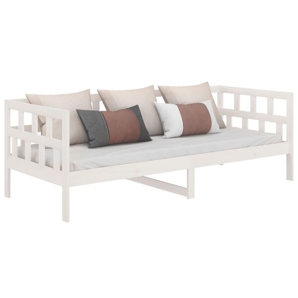 vidaXL Day Bed without Mattress White Solid Wood Pine 90x190 cm Single