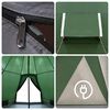 vidaXL Camping Tent Tipi 4-Person Green Waterproof
