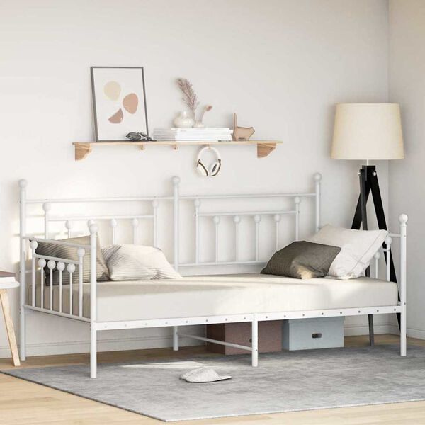 vidaXL Daybed Frame White 90 x 190 cm Steel