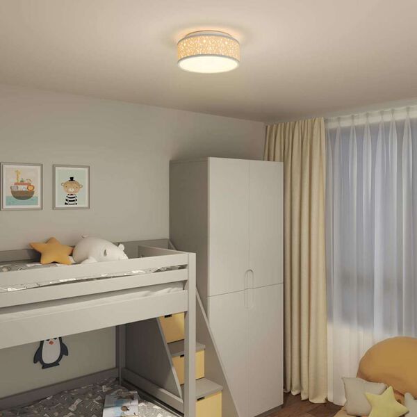 vidaXL Ceiling Lamp with Spotlights Grey 30 x 30 x 13.5 cm Fabric